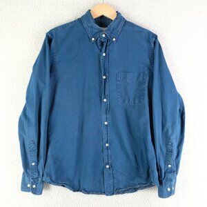 Mott And Bow Shirt Mens Medium Blue Button Down Long Sleeve Casual